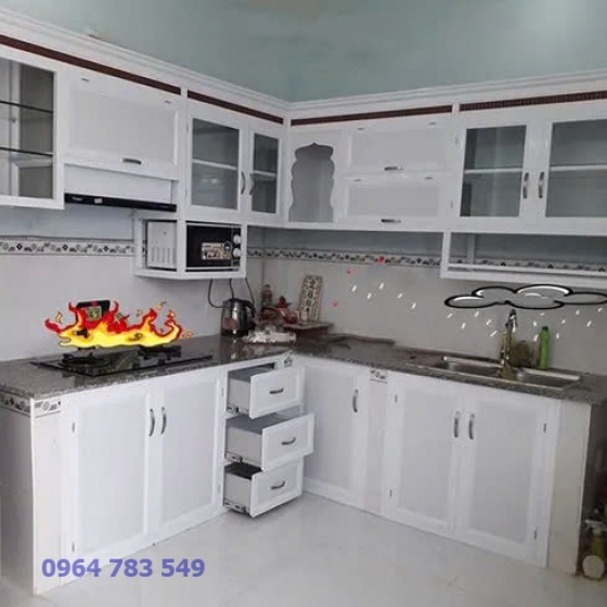 Tủ bếp nhôm kính giá rẻ